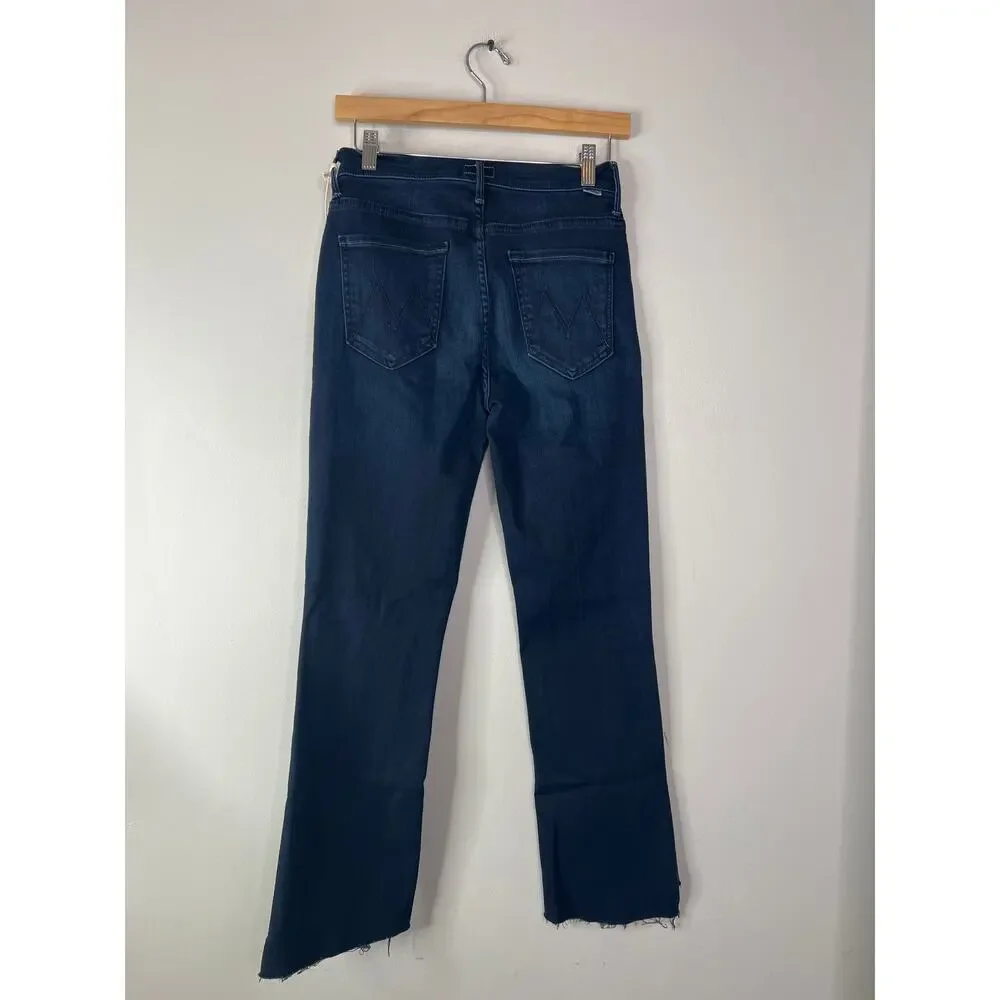 NWT Mother Insider Crop Step Fray Raw Cut Jeans Night Tripper Size: 27 - Picture 8 of 9